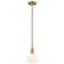 Arcadia Athens 6"W Brushed Brass Stem Pendant w/ Matte White Shade