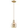 1_Arcadia Athens 6"W Champagne Bronze Cord Mini Pendant w/ Mercury Shade