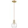 1_Arcadia Athens 6"W Champagne Bronze Cord Mini Pendant w/ Seedy Shade