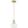 Arcadia Athens 6"W Champagne Bronze Cord Mini Pendant w/ Seedy Shade