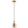 Arcadia Athens 6"W Champagne Bronze Stem Mini Pendant w/ Mercury Shade