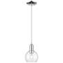 Arcadia Athens 6"W Chrome Cord Hung Mini Pendant w/ Clear Shade