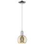 Arcadia Athens 6"W Chrome Cord Hung Mini Pendant w/ Mercury Shade