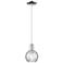 Arcadia Athens 6"W Chrome Cord Hung Mini Pendant w/ Water Glass Shade