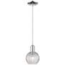 Arcadia Athens 6"W Chrome Cord Mini Pendant w/ Clear Basketweave Shade