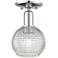 Arcadia Athens 6"W Chrome Semi.Flush Mount w/ Clear Basket Weave Shade
