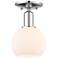 Arcadia Athens 6"W Chrome Semi.Flush Mount w/ Matte White Shade