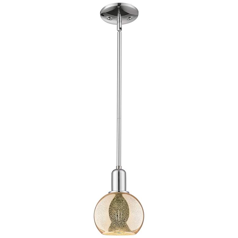 Image 1 Arcadia Athens 6"W Chrome Stem Hung Mini Pendant w/ Mercury Shade