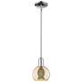 Arcadia Athens 6"W Chrome Stem Hung Mini Pendant w/ Mercury Shade