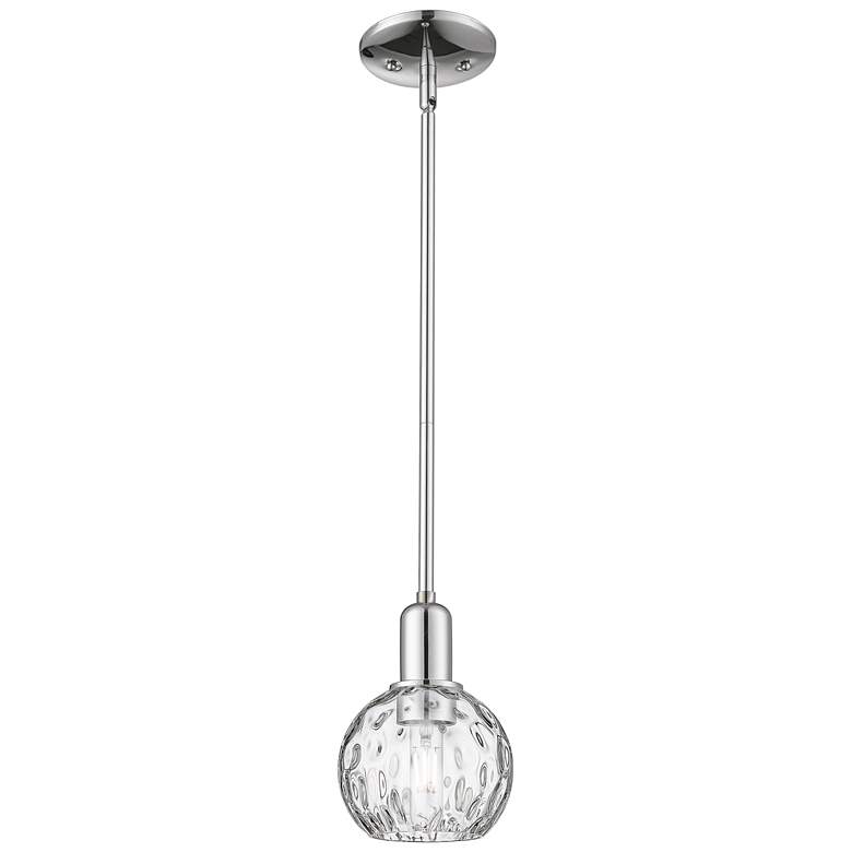 Image 1 Arcadia Athens 6"W Chrome Stem Hung Mini Pendant w/ Water Glass Shade