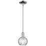 Arcadia Athens 6"W Chrome Stem Hung Mini Pendant w/ Water Glass Shade