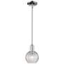 Arcadia Athens 6"W Chrome Stem Pendant w/ Clear Basket Weave Shade
