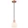 Arcadia Athens 6"W Copper Cord Hung Mini Pendant w/ Matte White Shade