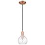 1_Arcadia Athens 6"W Copper Cord Hung Mini Pendant With Seedy Shade