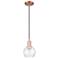 Arcadia Athens 6"W Copper Cord Hung Mini Pendant With Seedy Shade