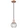 Arcadia Athens 6"W Copper Cord Mini Pendant w/ Clear Basketweave Shade