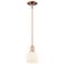 Arcadia Athens 6"W Copper Stem Hung Mini Pendant w/ Matte White Shade