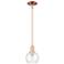 Arcadia Athens 6"W Copper Stem Hung Mini Pendant With Clear Shade