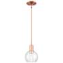 Arcadia Athens 6"W Copper Stem Hung Mini Pendant With Seedy Shade