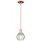 Arcadia Athens 6"W Copper Stem Pendant w/ Clear Basket Weave Shade
