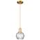 Arcadia Athens 6"W Gold Cord Hung Mini Pendant w/ Water Glass Shade