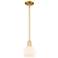 Arcadia Athens 6"W Gold Stem Hung Mini Pendant w/ Matte White Shade