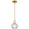 Arcadia Athens 6"W Gold Stem Hung Mini Pendant w/ Water Glass Shade