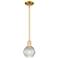 Arcadia Athens 6"W Gold Stem Mini Pendant w/ Clear Basket Weave Shade