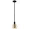 Arcadia Athens 6"W Matte Black Stem Hung Mini Pendant w/ Mercury Shade