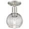 Arcadia Athens 6"W Nickel Semi-Flush w/ Clear Basket Weave Shade