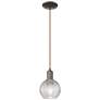 Arcadia Athens 6"W Oiled Bronze Cord Pendant w/ Basketweave Shade