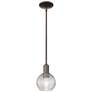Arcadia Athens 6"W Oiled Bronze Stem Pendant w/ Basketweave Shade