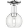 Arcadia Athens 6"W Polished Chrome Semi.Flush Mount With Clear Shade
