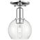 Arcadia Athens 6"W Polished Chrome Semi.Flush Mount With Clear Shade