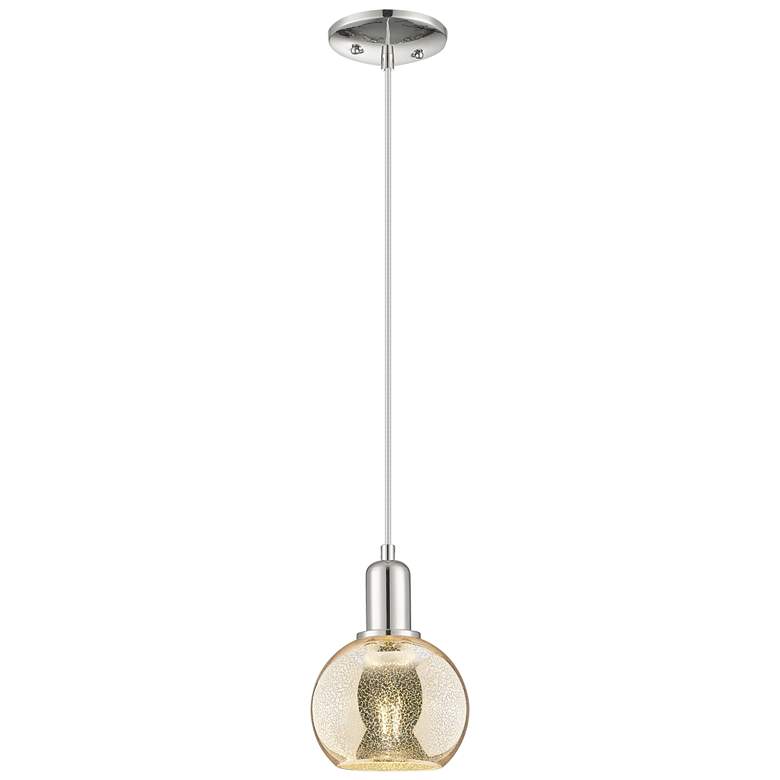 Image 1 Arcadia Athens 6"W Polished Nickel Cord Mini Pendant w/ Mercury Shade