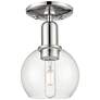 Arcadia Athens 6"W Polished Nickel Semi.Flush Mount With Clear Shade