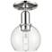 Arcadia Athens 6"W Polished Nickel Semi.Flush Mount With Clear Shade
