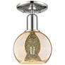 Arcadia Athens 6"W Polished Nickel Semi.Flush Mount With Mercury Shade