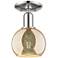 Arcadia Athens 6"W Polished Nickel Semi.Flush Mount With Mercury Shade