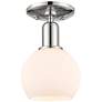Arcadia Athens 6"W Polished Nickel Semi-Flush w/ Matte White Shade