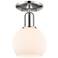 Arcadia Athens 6"W Polished Nickel Semi-Flush w/ Matte White Shade