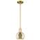 Arcadia Athens 6"W Satin Gold Stem Hung Mini Pendant w/ Mercury Shade
