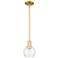 Arcadia Athens 6"W Satin Gold Stem Hung Mini Pendant With Clear Shade