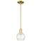 Arcadia Athens 6"W Satin Gold Stem Hung Mini Pendant With Seedy Shade