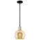 Arcadia Athens 8"W Black Brass Stem Hung Mini Pendant w/ Mercury Shade