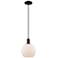 Arcadia Athens 8"W Black Cord Hung Mini Pendant w/ Matte White Shade