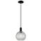 Arcadia Athens 8"W Black Cord Mini Pendant w/ Clear Basketweave Shade