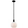 Arcadia Athens 8"W Black Stem Hung Mini Pendant w/ Matte White Shade