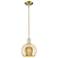 Arcadia Athens 8"W Brass Stem Hung Mini Pendant With Mercury Shade