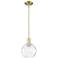 Arcadia Athens 8"W Brass Stem Hung Mini Pendant With Water Glass Shade